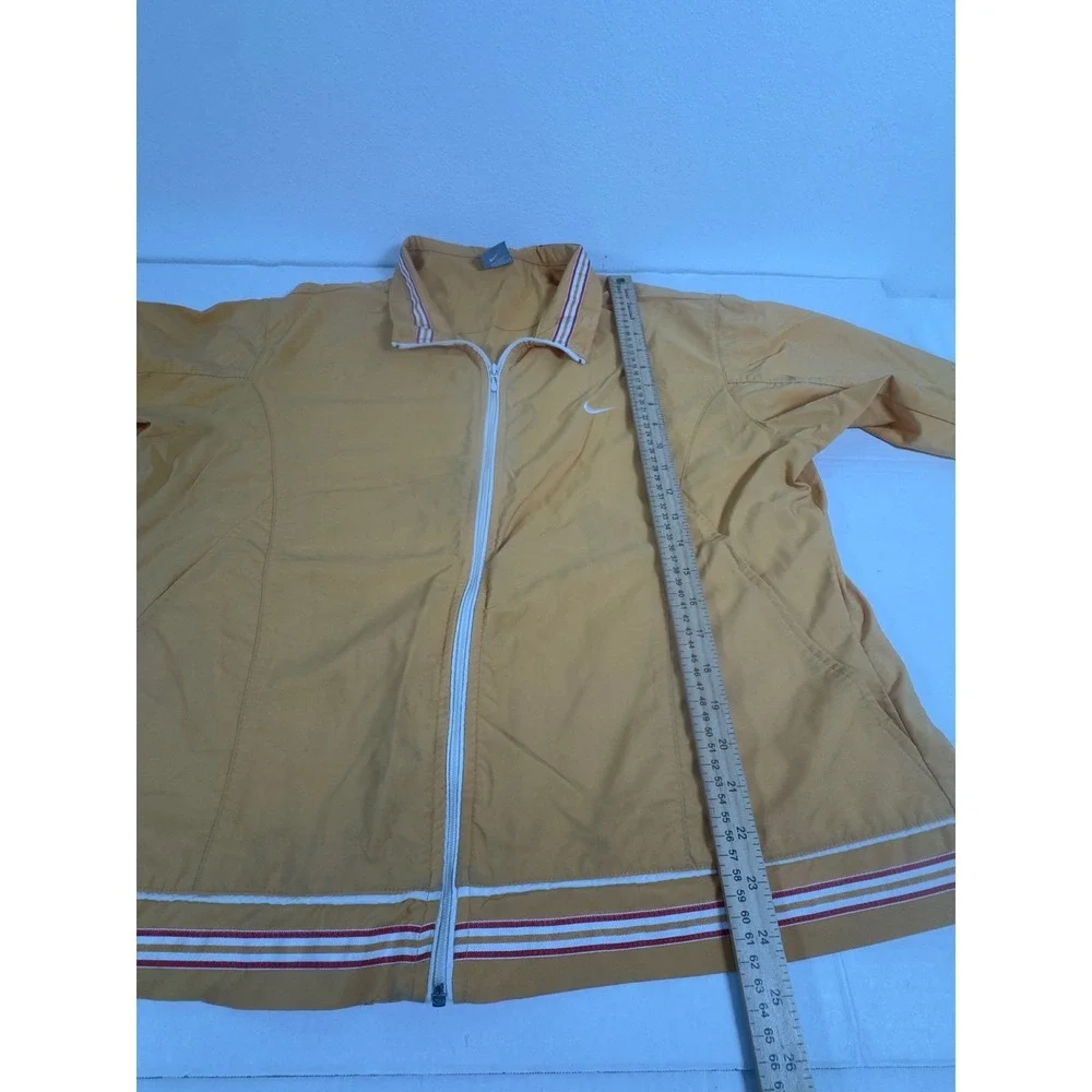Vintage Nike‎ Windbreaker Jacket Mens XXL Orange Vintage Full Zip Striped Trim